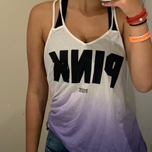 PINK athletic purple ombré tank top
